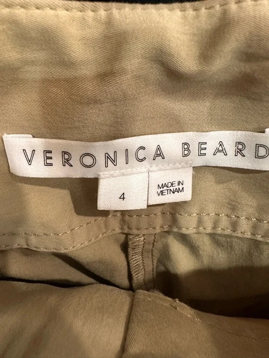 Veronica Beard Tan Utility Cotton Pants with Waist Tie size 4 - Picture 4 of 5